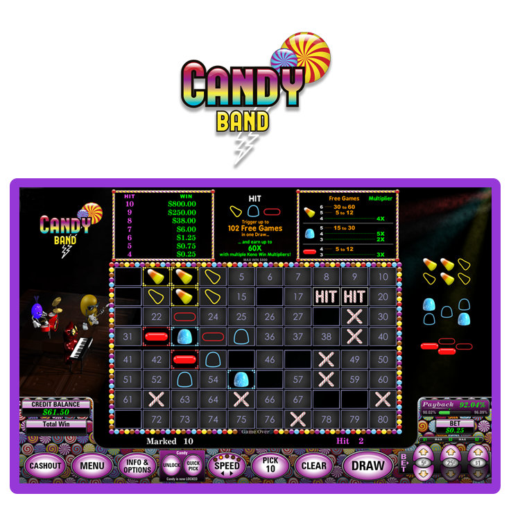 Candy Band Keno screen shot