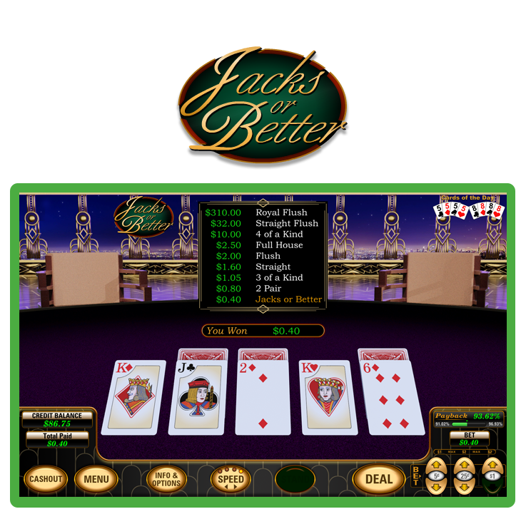 Jacks or Better screen shot