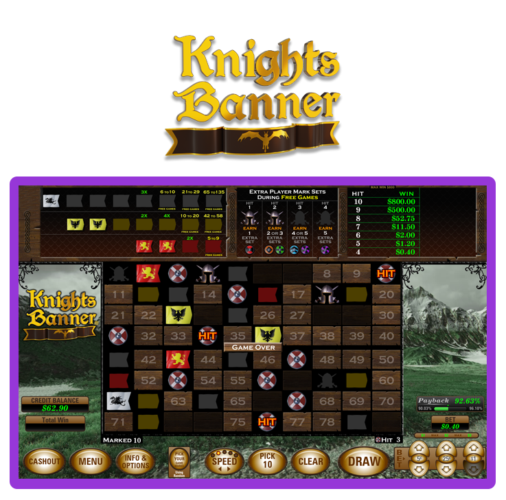 Knights Banner Keno screen shot